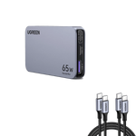 Nexode Pro 65W Ultra Slim iPhone Charger with 6.6FT 100W USB C Cable 2 Pack
