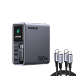 UGREEN 160W Retractable Charger + 100W Cable 2-Pack