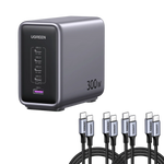 (Bundle) Nexode 300W Charger + 6.6FT 100W USB-C Cable 4 Pack