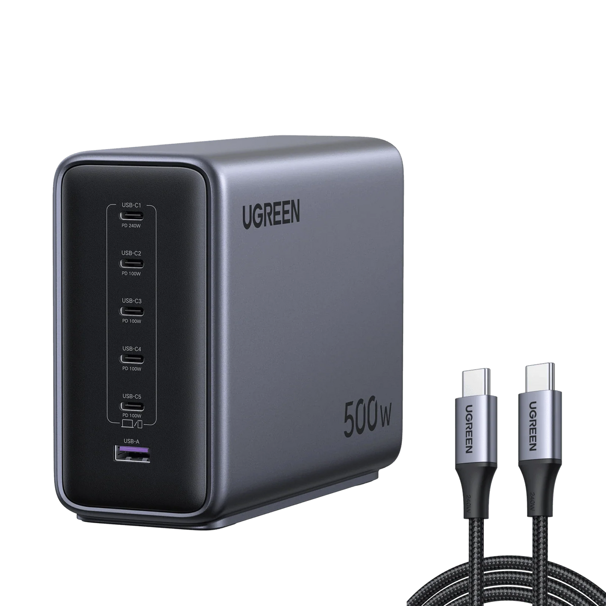 UGREEN 500W Desktop Charger + 240W USB-C Cable