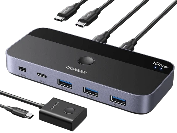 UGREEN USBC Switch - 2-Port, 4 x USB 3.2, 10Gbps Data